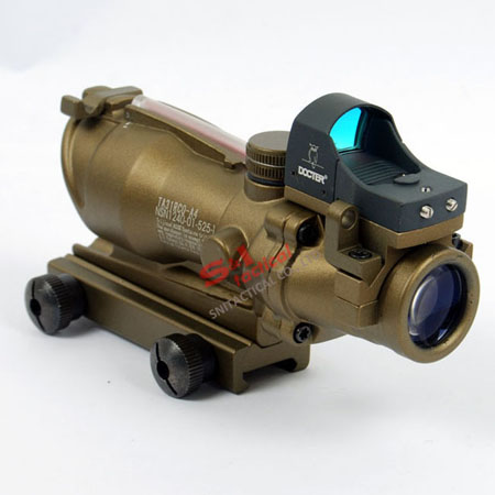 Tactical TA31 ACOG 4X32 Rifle Scope with Auto Red Dot tan